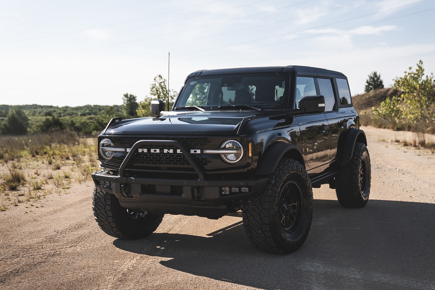 Black Ford Bronco in the Lead Belt countryside
