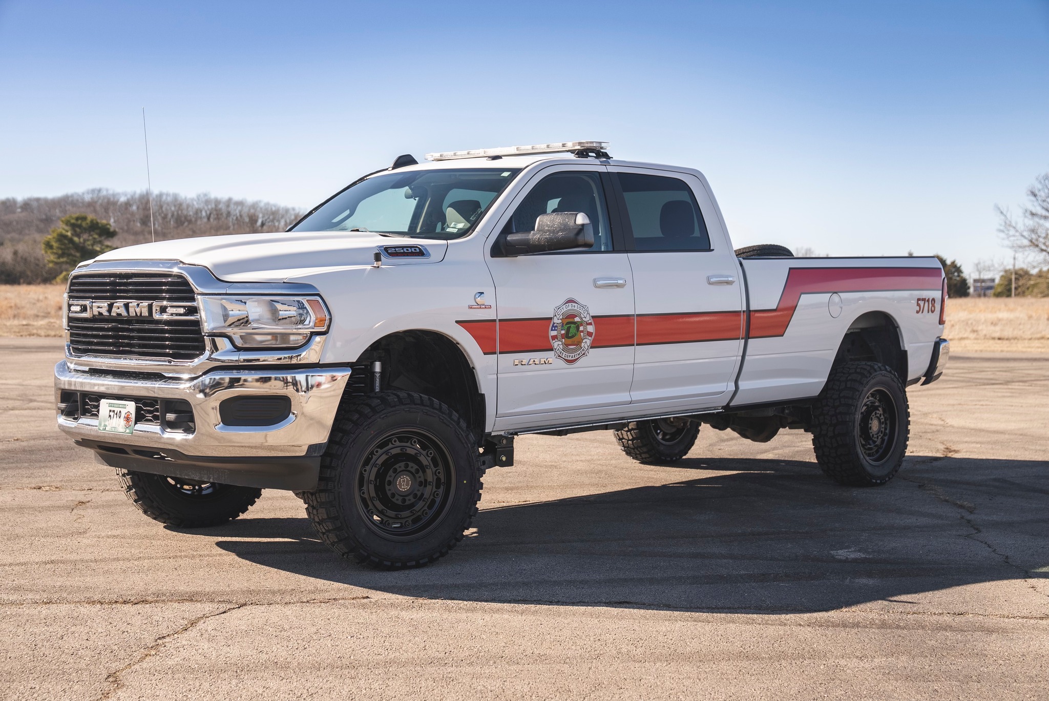 Lifted Ram 2500 fire-rescue truck upgraded by APG Customs